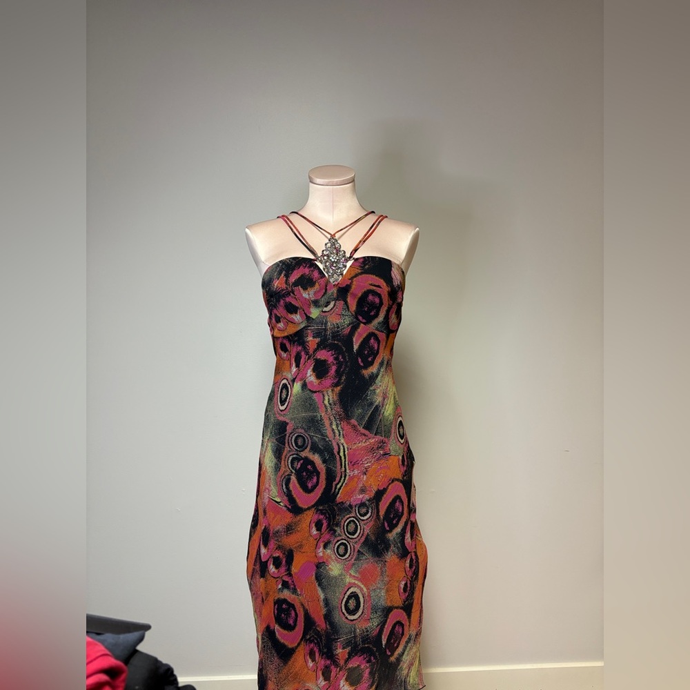 Joseph Ribkoff Hi-Lo Dress in Black and Orange